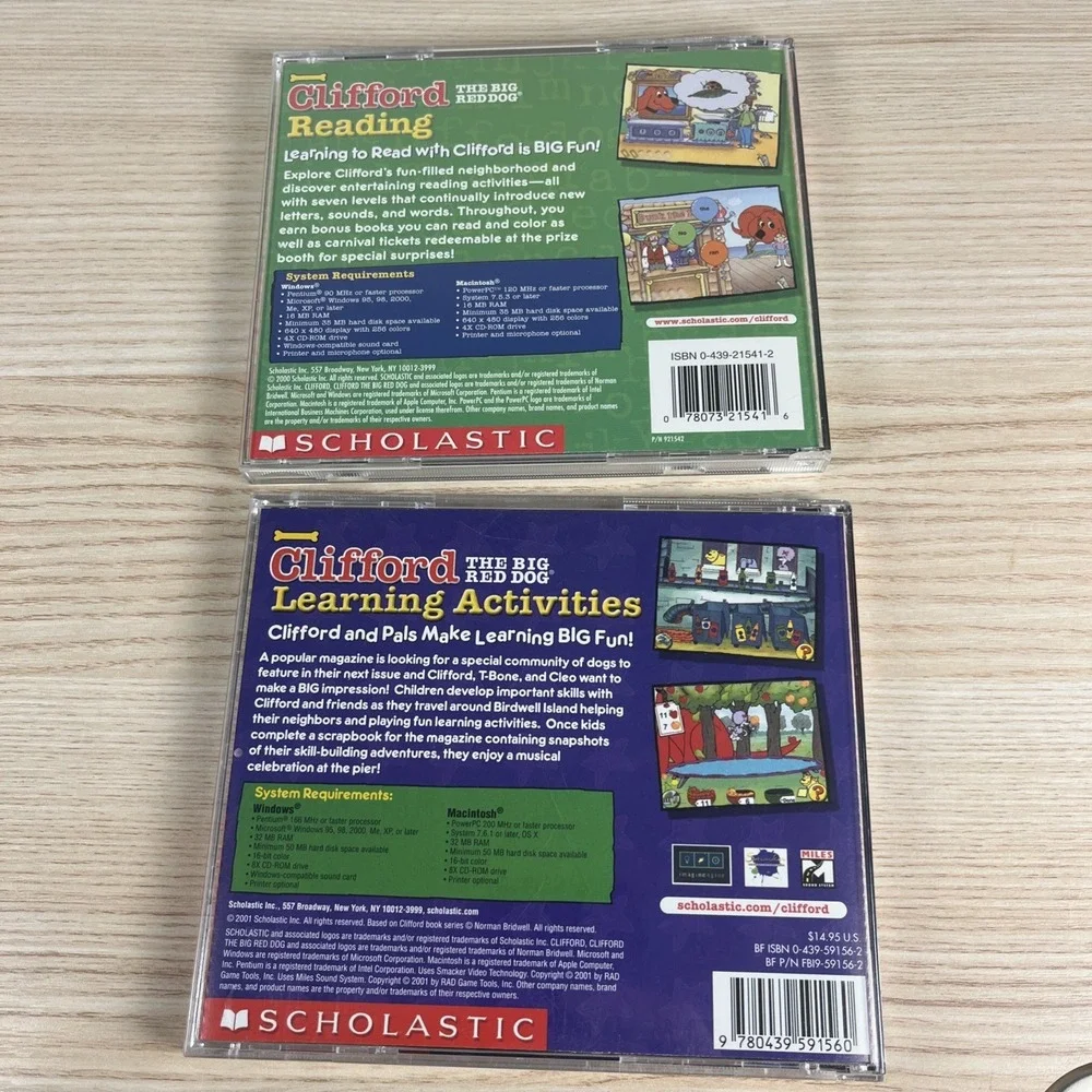 Clifford Big Red Dog PC Games-Reading+Learning Activities CD-ROM Scholastic